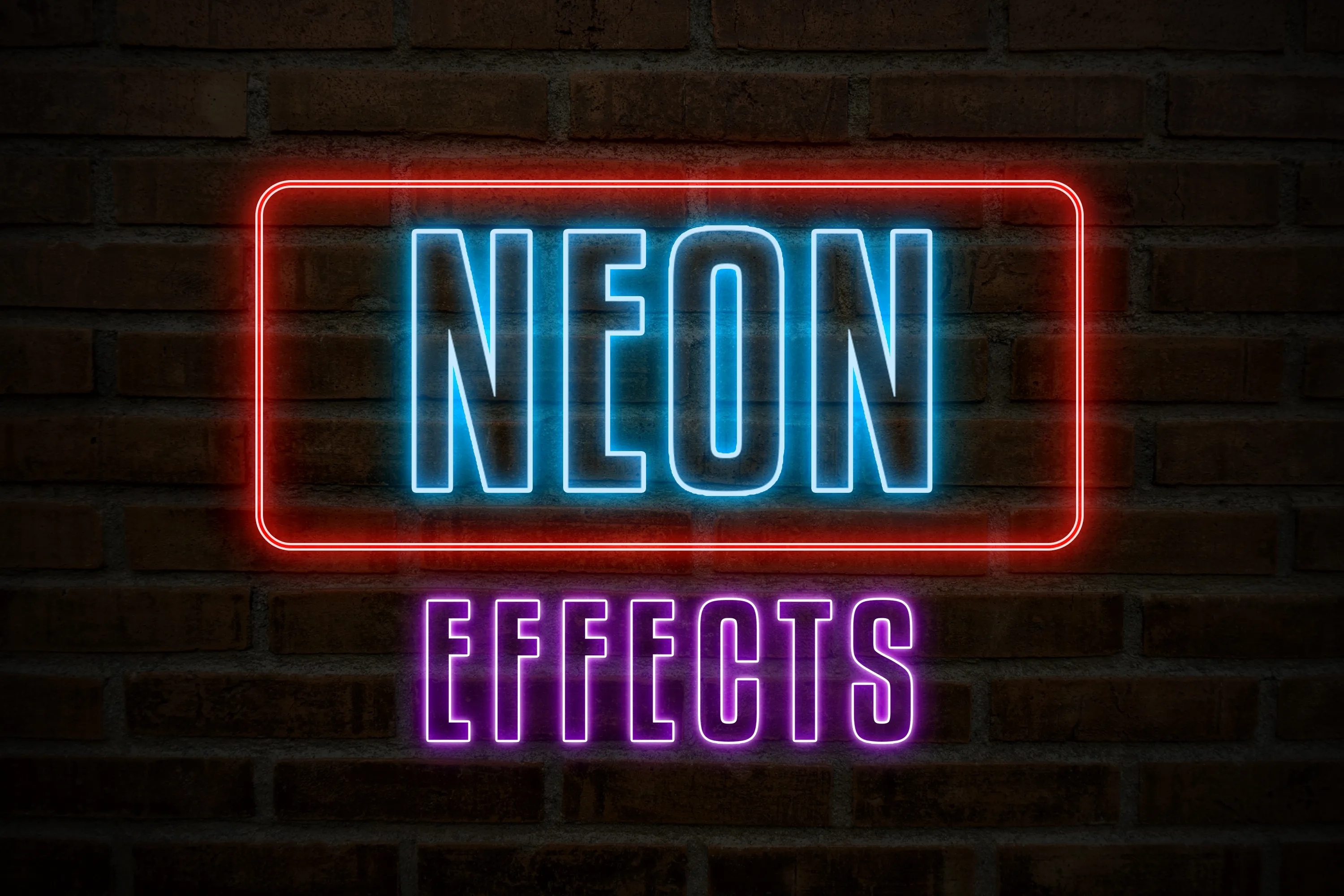 Neon light editable text effect