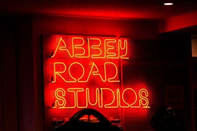 an abbey road studios neon sign for how to hide neon sign wires