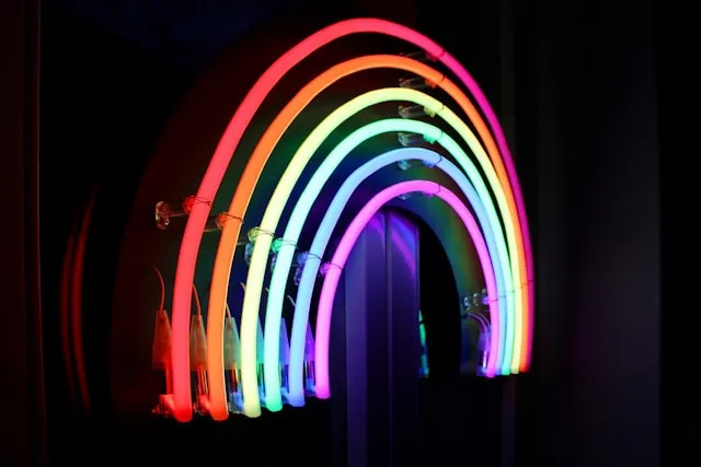 a neon rainbow sign for do neon signs get hot