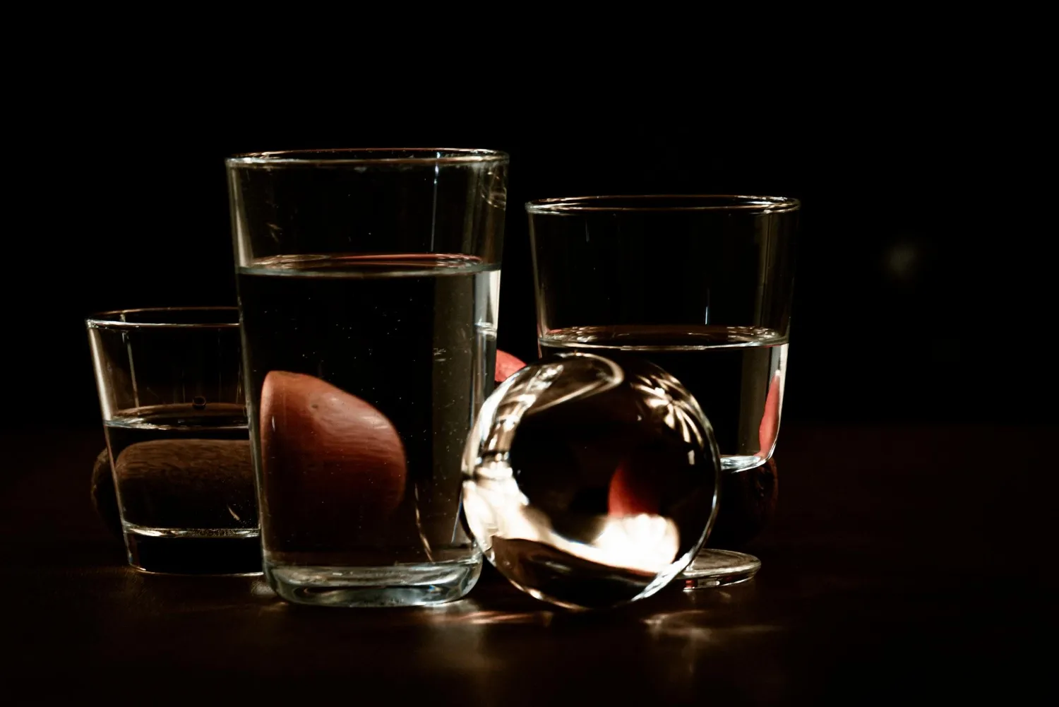 Close-up of beer glass on table