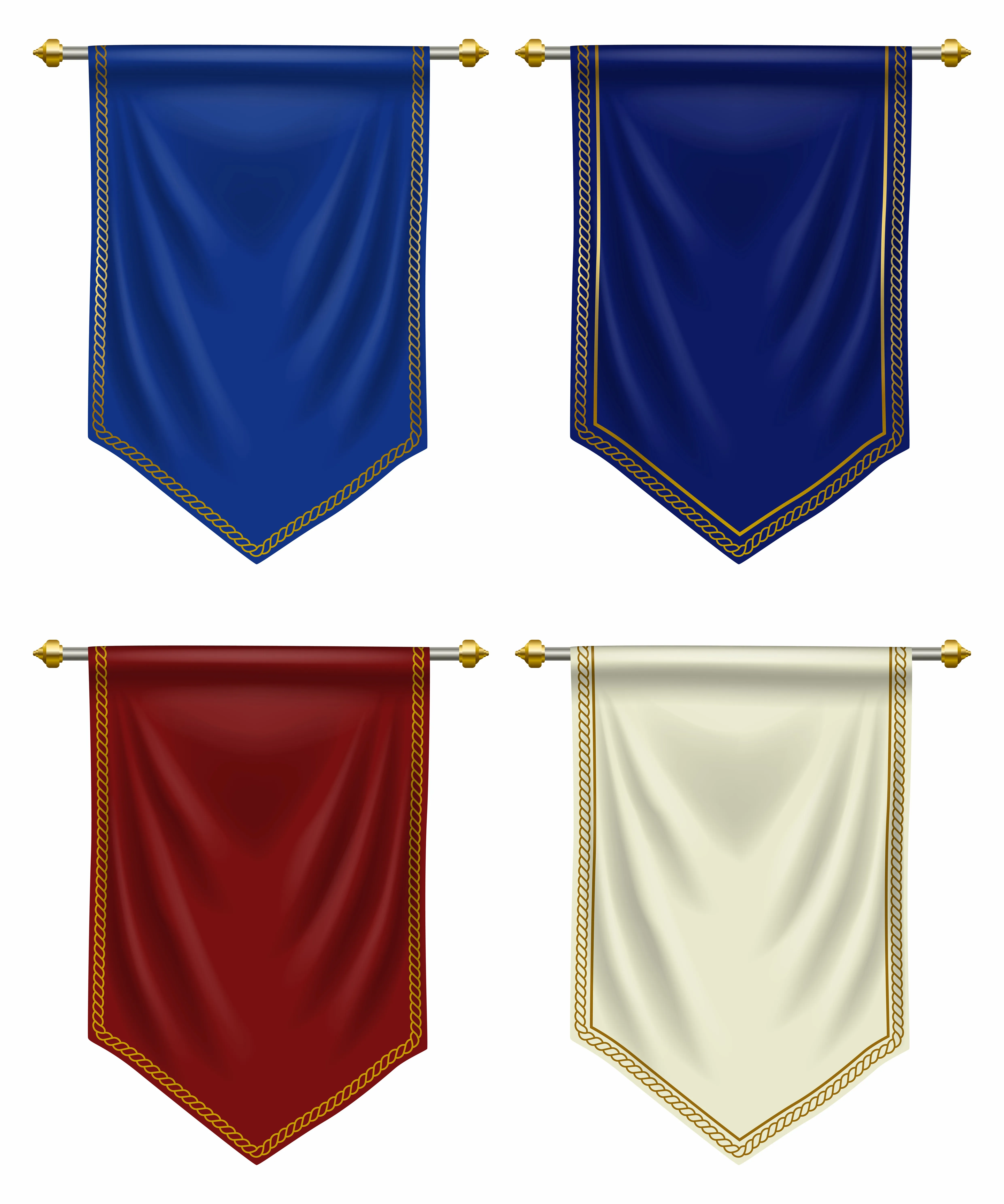 Luxury royal blue pennant for premium brand identity or label. vector illustration