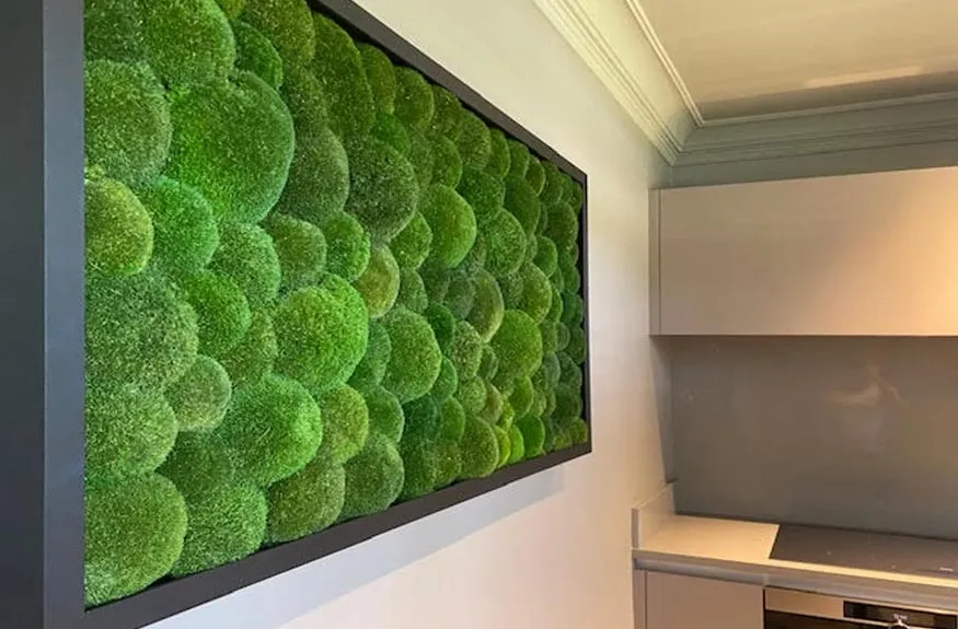 a grass wall in an office for how to hang neon sign on grass wall