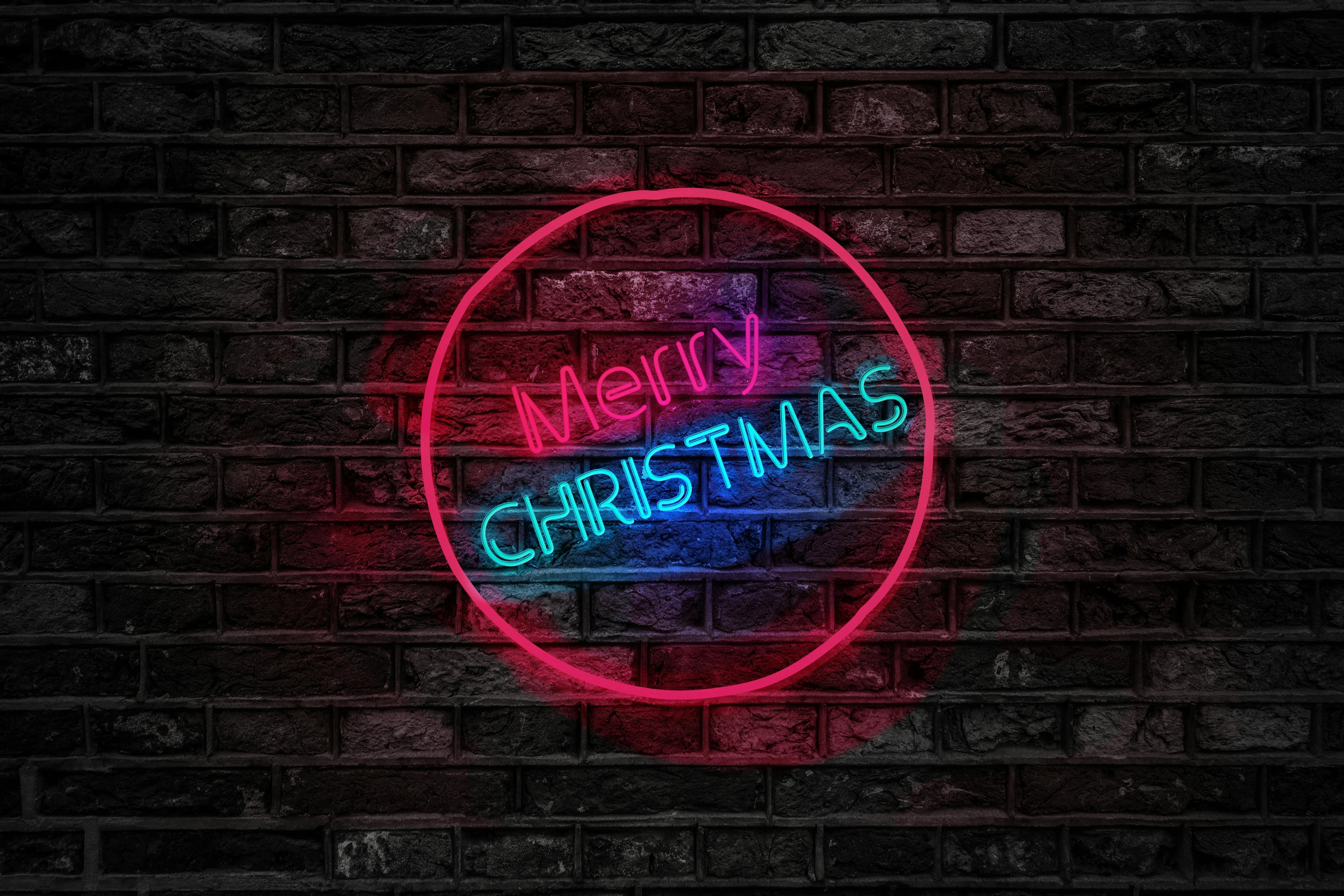 merry christmas neon sign on bricks for how to hang neon sign on brick wall