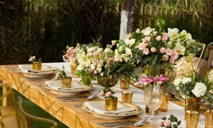 large rectangle table with a runner for table runner ideas