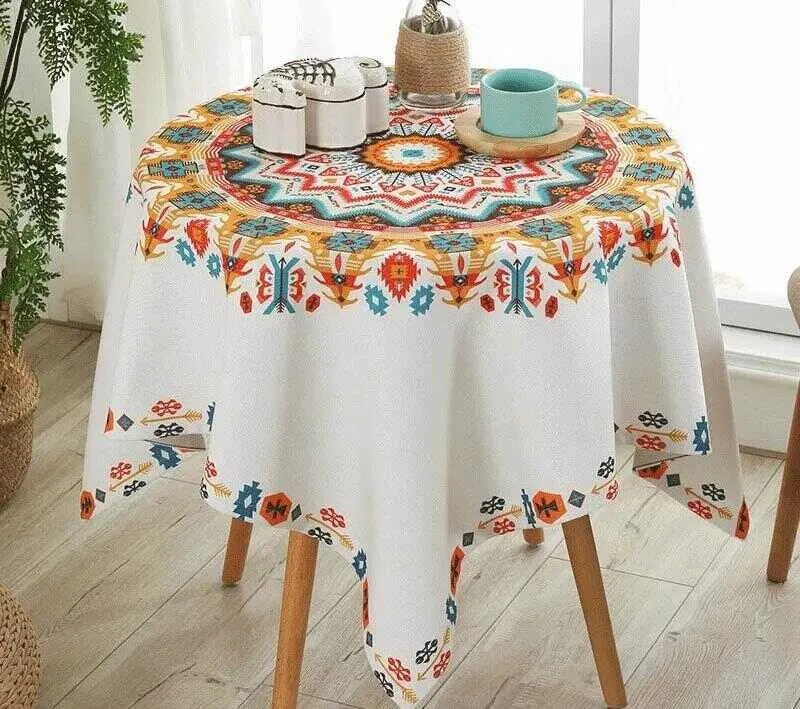 a small round table for rectangle tablecloth on round table
