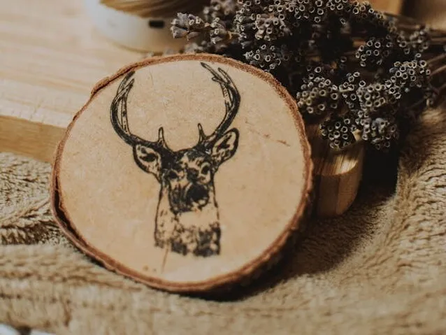 a wood burned deer coaster for wood burning coaster ideas