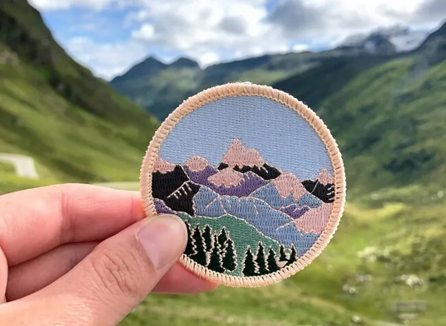 a mountain patch for patch jacket ideas