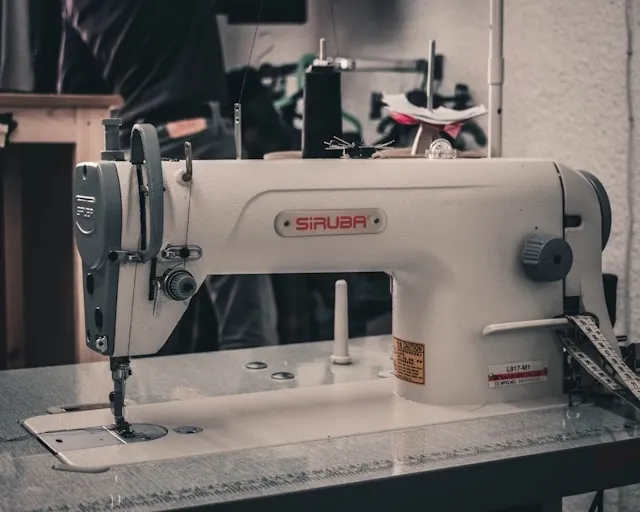 a sewing machine for sewing patches on leather