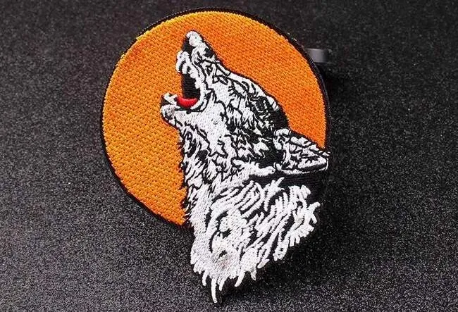 a howling wolf patch for patch jacket ideas