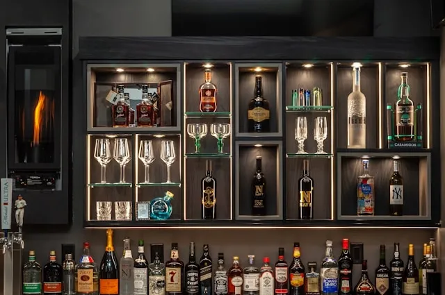 an impressive home bar setup for how to clean bar mats