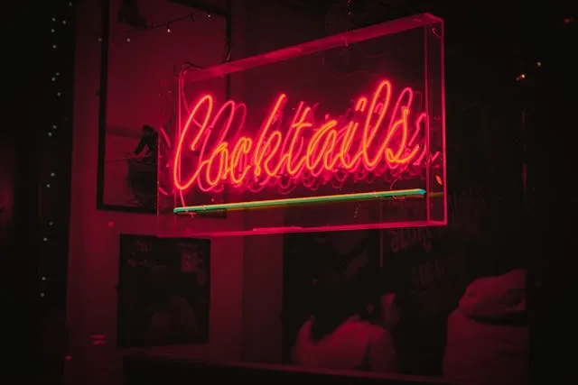 a red cocktails neon sign for neon sign repair cost