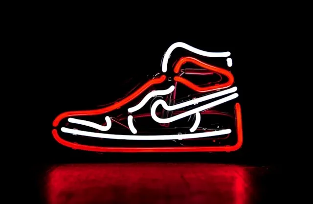 an image of a sneaker made from neon lights for neon sign flickers but wont turn on