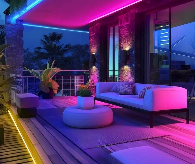 patio lighting for neon light rope ideas