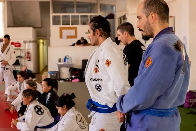 a group of people in a bjj dojo for best bjj patches