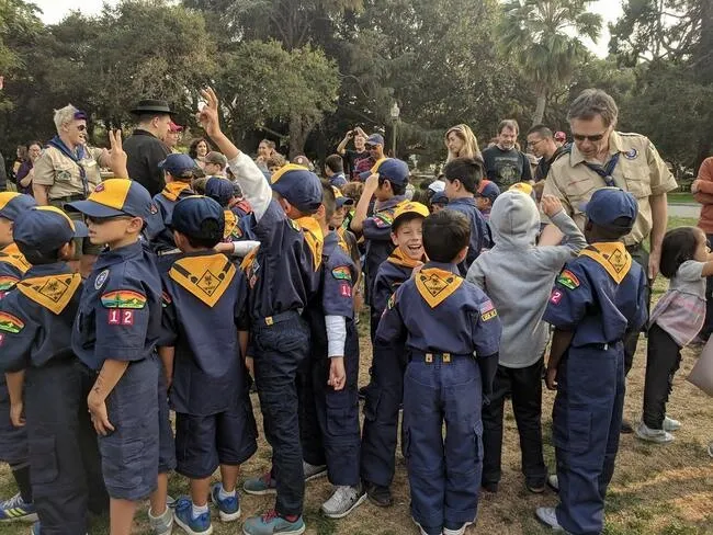 a meeting of cub scouts for cub scout patch placement