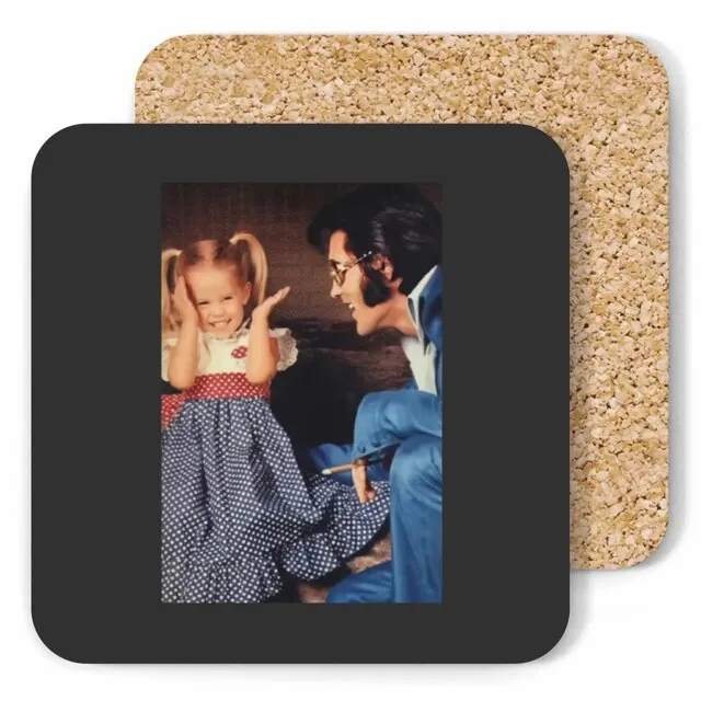 a coaster with a photo of a man and a child for diy photo coasters