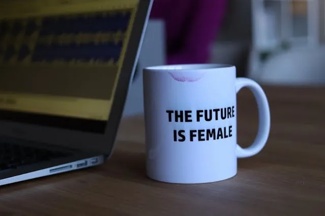 a coffee mug that says the future is female for how to make custom mugs