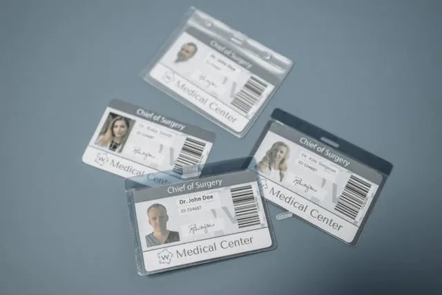 four chief of surgery id cards for what is a badge reel