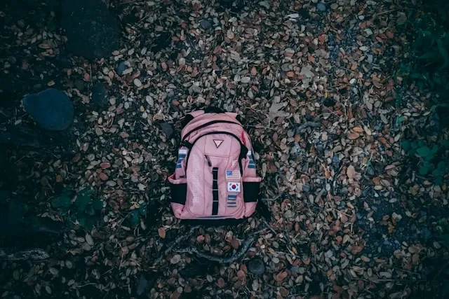 a pink backpack on the ground for how to put a patch on a backpack a pink backpack on the ground for how to put a patch on a backpack