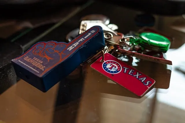 keychains on a glass surface for how to wear badge reel keychains on a glass surface for how to wear badge reel