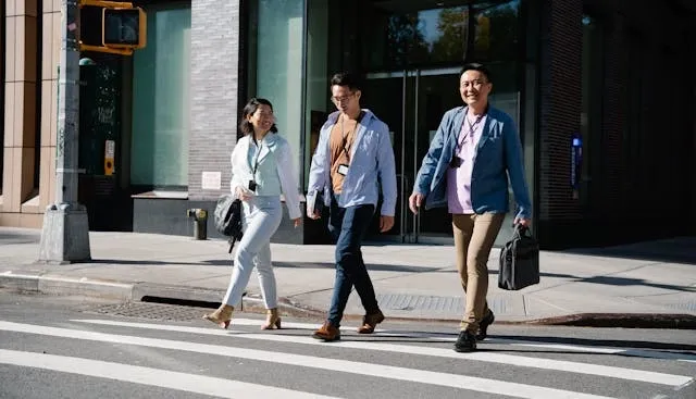 three people crossing the street for how to fix a badge reel three people crossing the street for how to fix a badge reel