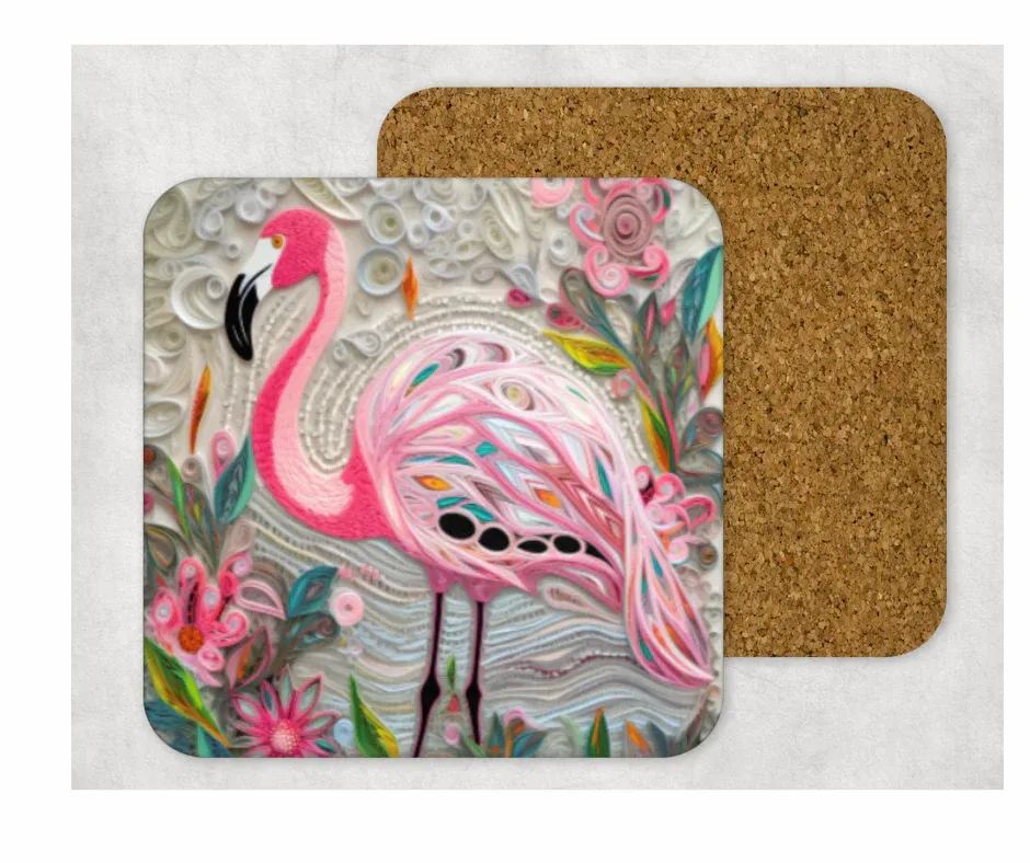 Cork coaster with embroidery for square coaster design ideas